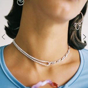 Justine Clenquet Silver Roxy Choker NWT